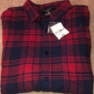 Forever 21 Mens Woven Top Red/Blue XXL